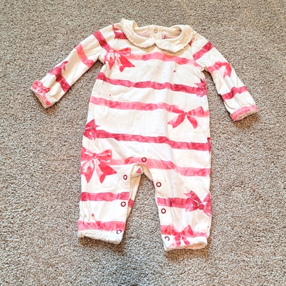 Burt's Bees Baby Holiday Striped Outfit Size 0-3 Months - Picture 1 of 3